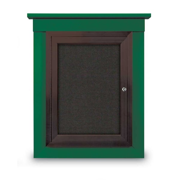 United Visual Products 60"x48" 2-Door Enclosed Letterboard, Burgundy/Lt Oak UV2626O-LTOAK-BURGUN - main